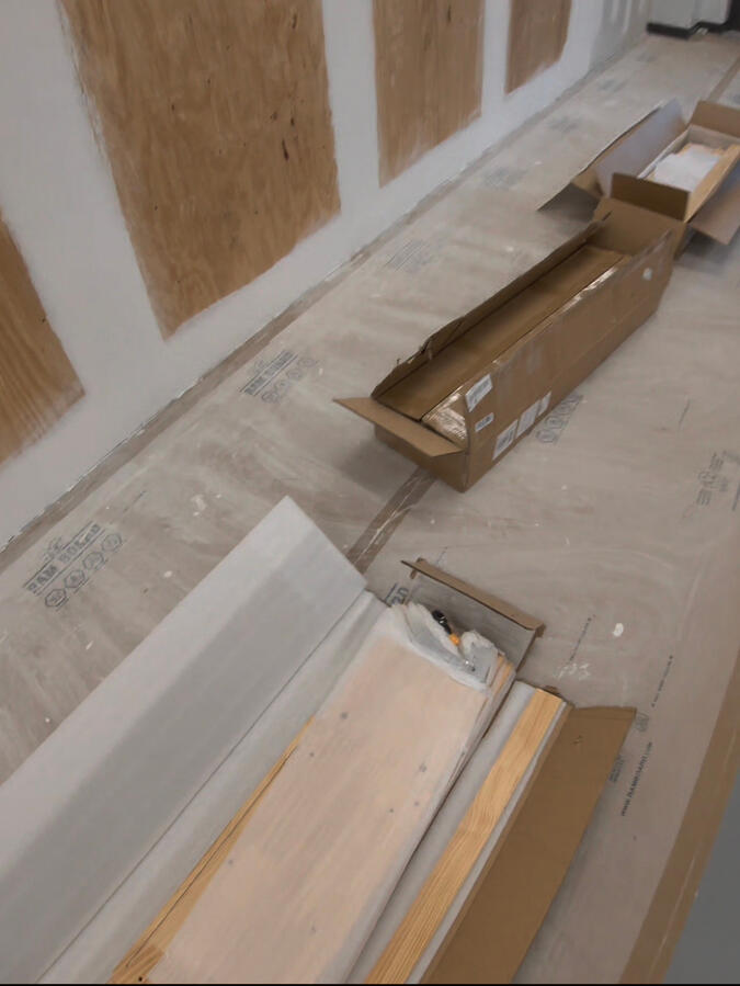 Shelving assembly — before